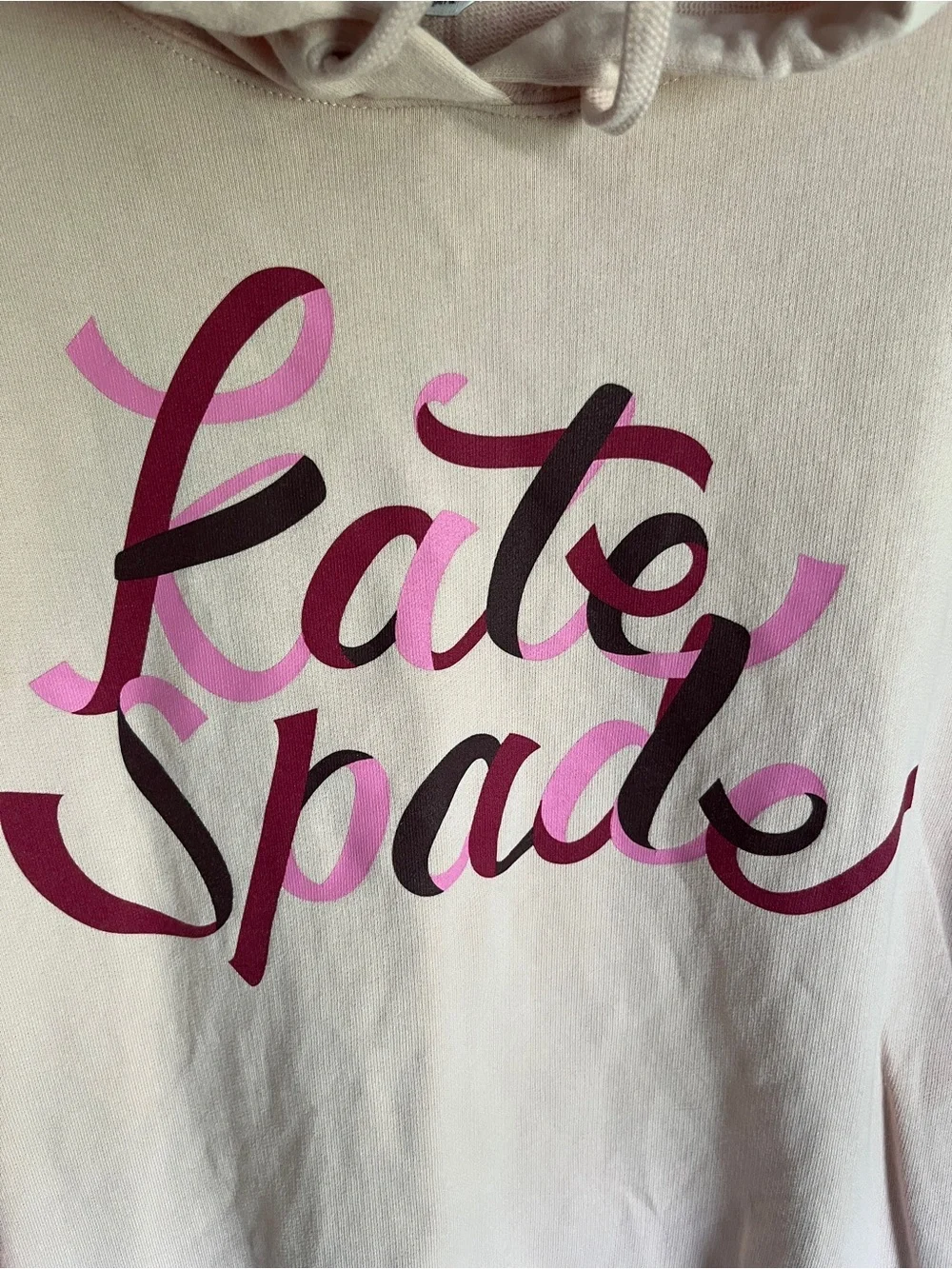 Kate Spade Ribbon Hoodie in Pink Ruby Cotton French Terry Size: Large MSRP:$159